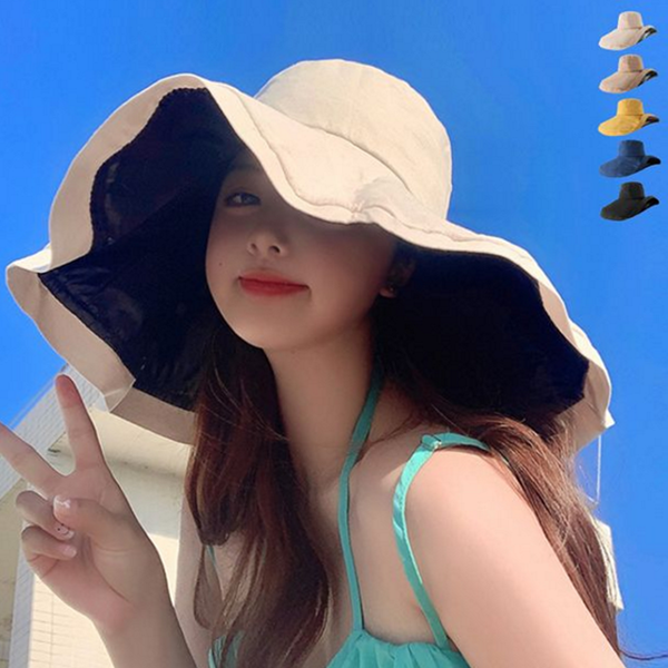 와이어 여성 넓은 챙 모자 비치 여성 휴가 모자 벙거지 - 상품 이미지