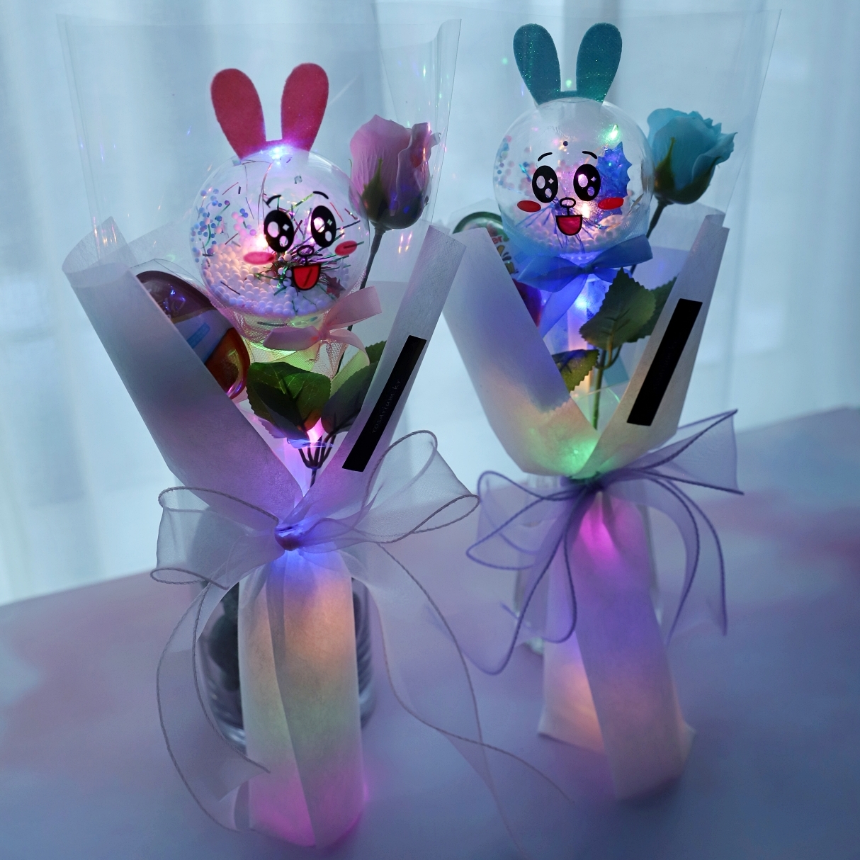 LED 꽃한송이 킨더조이 꽃다발 장미 졸업식 학예회 발표회 연주회 이미지 6