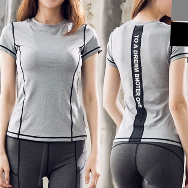 반팔 여자 요가복 상의 여성 요가복 필라테스 웨어 - 상품 이미지