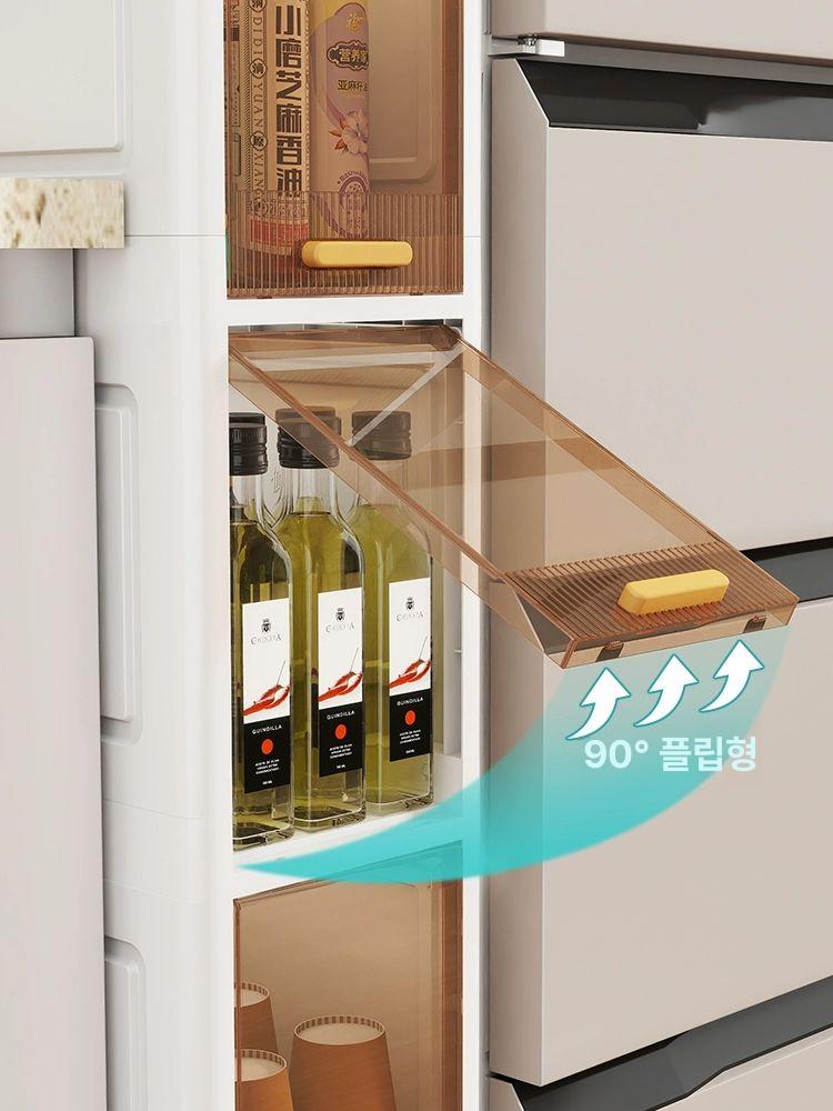 투명 모듈형 이동식 가방 진열장 수납 선반 캐비닛 틈새 투명티 60cm 5칸 - 상세 이미지 2