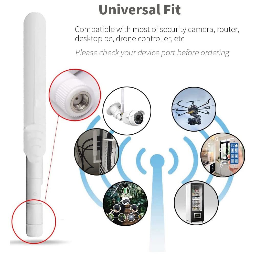 CORONIR 듀얼 밴드 Wi-Fi 2.4GHz 5GHz 카드 MIMO 라우터 어댑터 IP RP-SMA 수 비디오 네트워크 5.8GHz 무선 보안 카메라 모니터-4팩 안테나 9dB - 상세 이미지 3