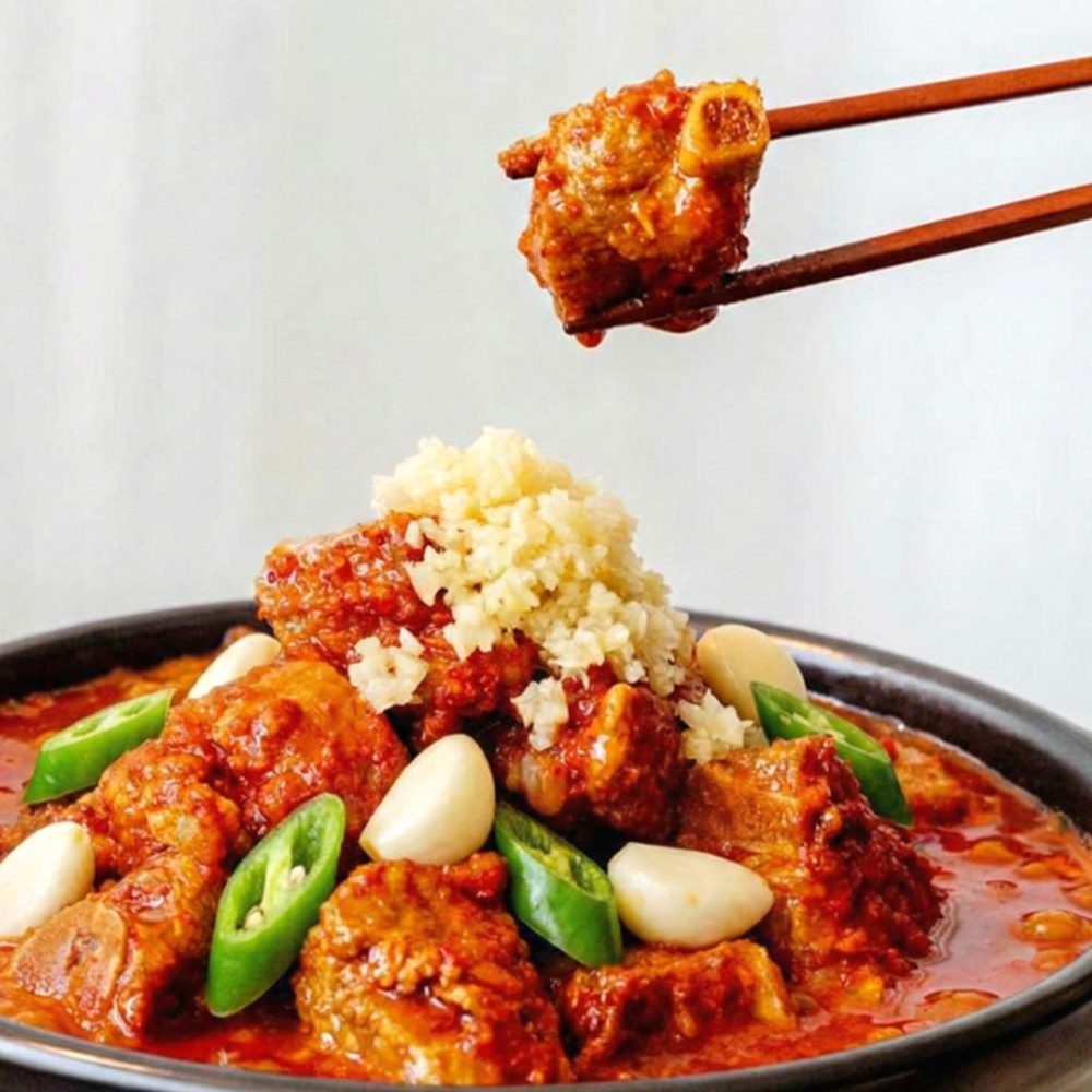 [더 저렴한 통합배송]대구 동인동 통마늘 매운 찜갈비 800g 2인분 35년 알싸한 감칠맛 - 상품 이미지