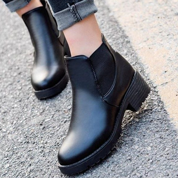 데 여성 앵클 부츠 캐주얼 여자 첼시 부츠 워커 가죽