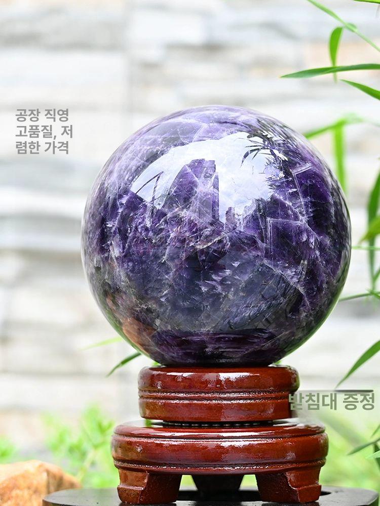 자수정 장식품 무드등 연출 유리구슬 소품 촬영 관상용 10cm - 상세 이미지 5