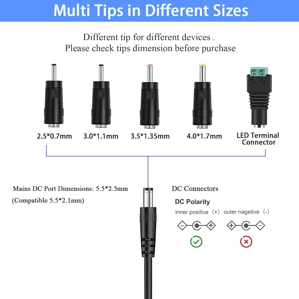 TKDY 12V 3.5A 전원 공급 시스템, LCD 컨버터, 조명 스피커 위한 42W 어댑터 CCTV 5가지 스트립, 팁 - 보안 LED AC 모니터, 카메라 라우터, DC 100 - 상세 이미지 3