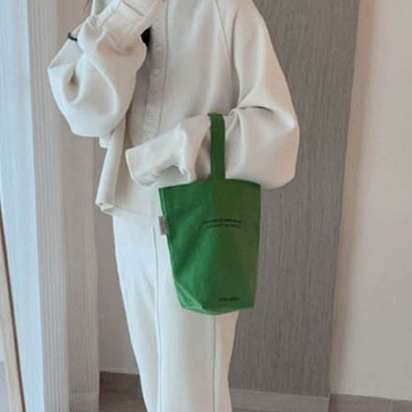 데 미니 에코백 피크닉 여자 에코백 레터링 손목