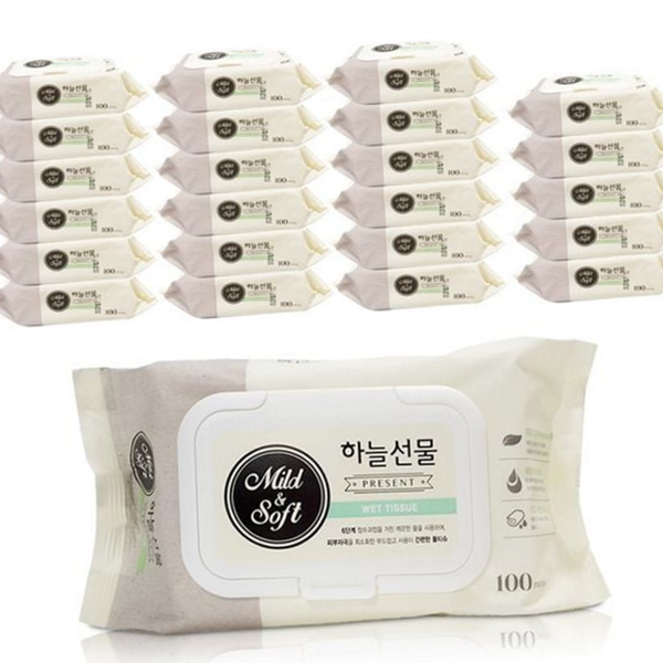 도톰한 캡형 물티슈 데 피톤치드 물티슈 100매 무자극 가정용 생활