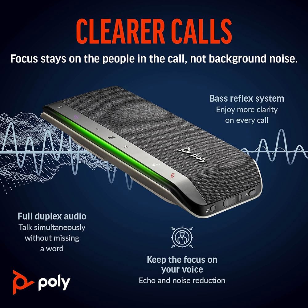 Poly Sync 40 스마트 스피커폰 (Plantronics) USB 블루투스를 마이크로소프트 아마존 인증 PC/Mac에 독점 연결 유연한 및 스마트폰을 - 통해 공간 작업 - 상세 이미지 3