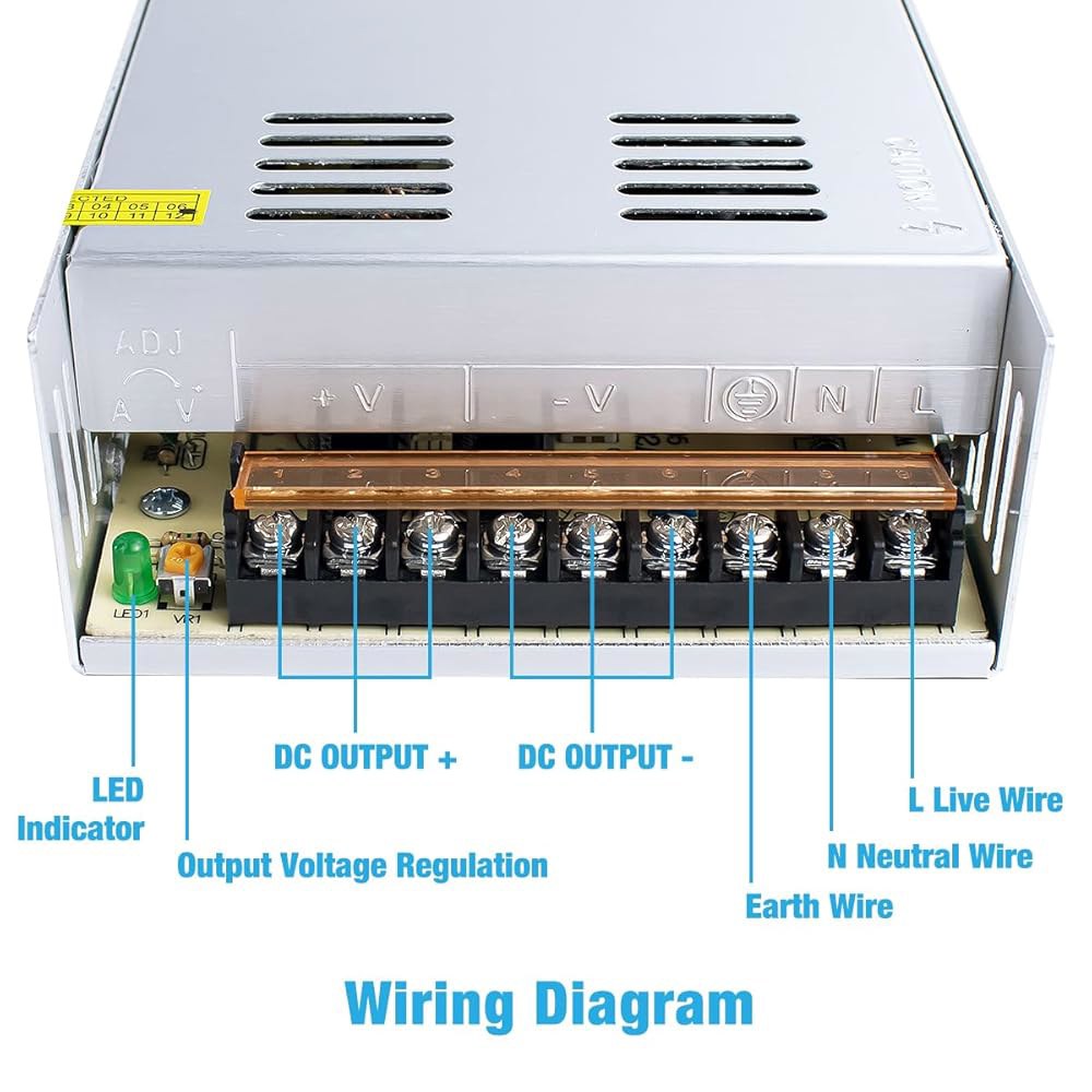 Hosyond AC 110V/220V to DC 변압기 시스템용 조절 360W 30A 어댑터 스트립, LED 공급 12V 드라이버, 전원 장치 범용 카메라 CCTV 스위칭 - 상세 이미지 2