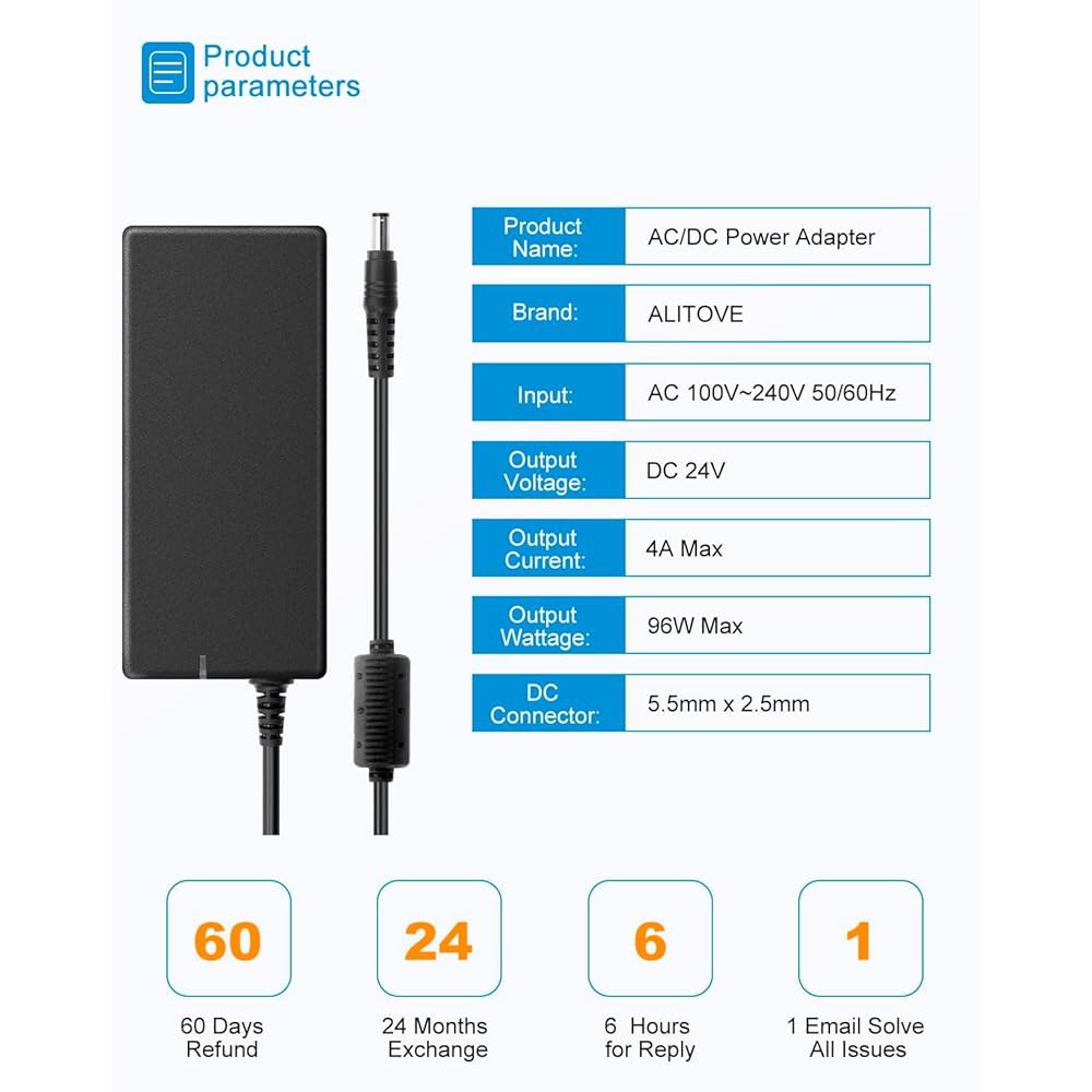 4A 96W AC/DC 어댑터 100-240V 24V 모니터 5.5x2.5mm 마사지 3.2A 스트립 컨버터 DC LCD 변압기 3.3A AC 4amp 3.5A LED 카메라 CC - 상세 이미지 2