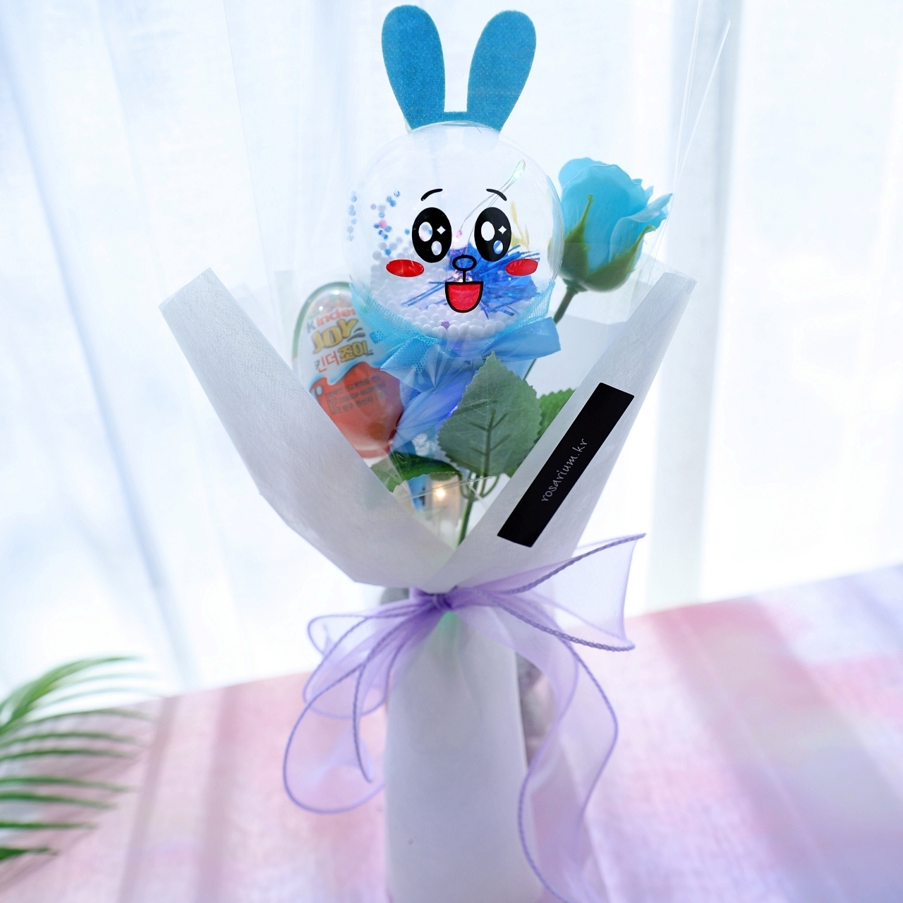 LED 꽃한송이 킨더조이 꽃다발 장미 졸업식 학예회 발표회 연주회 - 상세 이미지 3