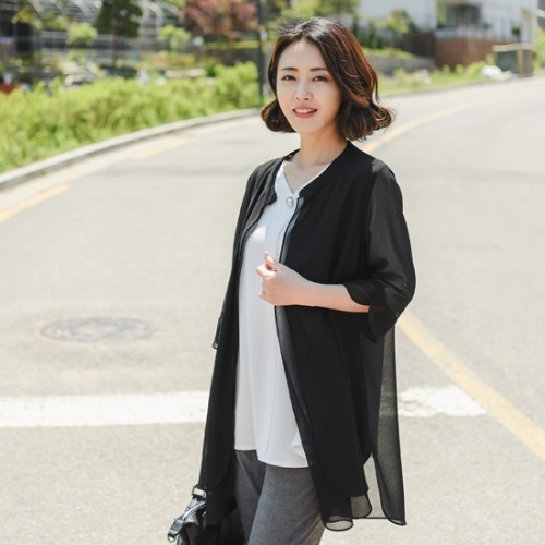 엄마옷 조이마담 J2382 이중쉬폰 가디건 중년여성의류 - 상품 이미지