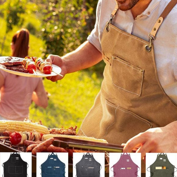 빈티지 캔버스 앞치마 고리형 공방 앞치마 작업용 목공 카페