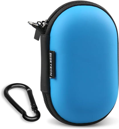 RISETECH 이어버드 케이스 홀더 이어폰 유선 헤드폰 보관 파우치 하드 EVA 소형 지퍼백 타원형 무선 Beats Studio Buds TOZO Golden X1 Blue