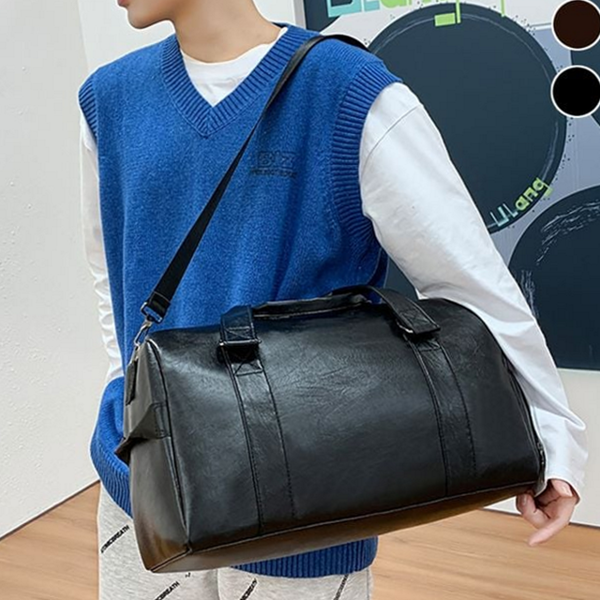 데일리 레더 여행 가방 출장용 여행용 보스턴 백 브라운 숄더 - 상품 이미지