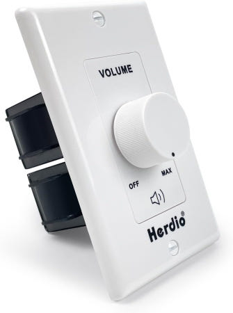 [해외]Herdio 100W 스피커용 볼륨 조절 노브 벽 매립형 컨트롤러 (독립 플레이트 3개 포함) 12단계 정밀 사운드 가정용 오디오 조절을 위한 넓은 호환성