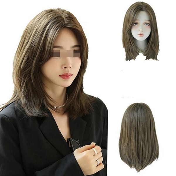 데가발 여자 통가발 자연 여성 통가발 웨이브 단발 - 상품 이미지