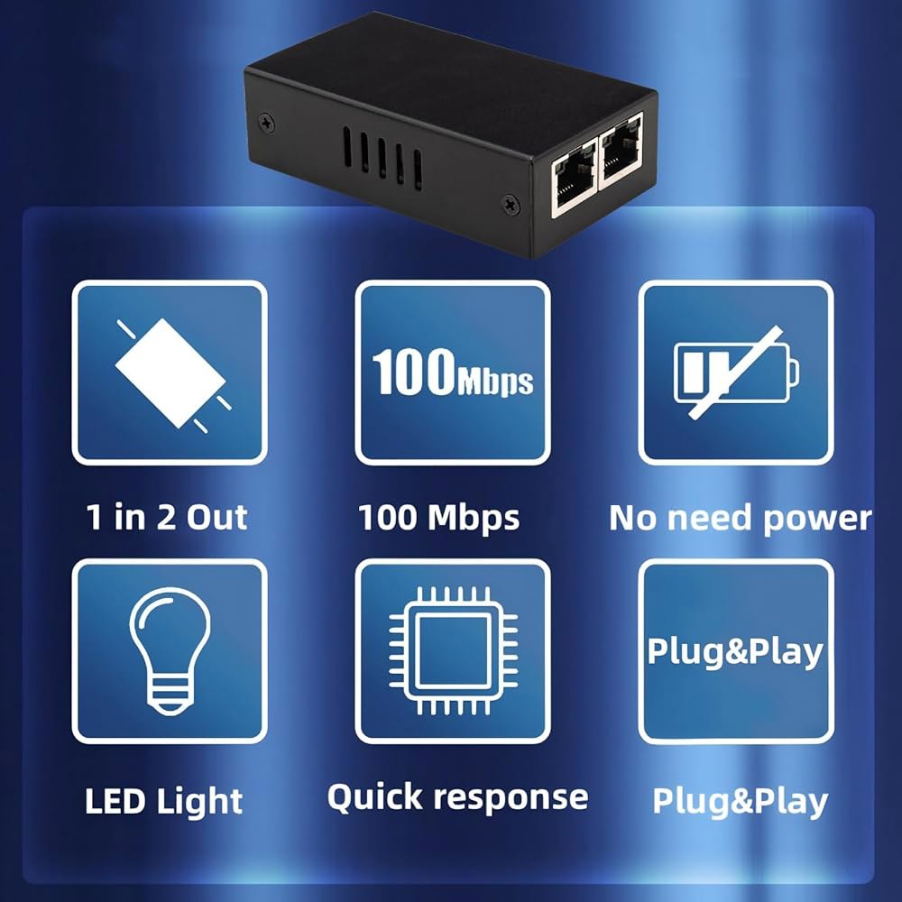 3포트 POE 리피터, 10/100Mbps 1 익스텐더, IP 폰용 준수, in VoIP 시스템 추가 100m(328피트) Out 전송 2 데이터 보안 및 확장, 전원 카메라 AP - 상세 이미지 2