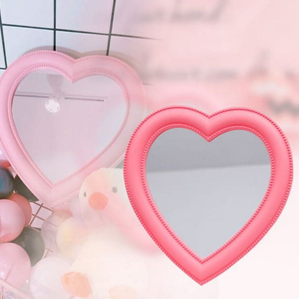 핑크 하트 인테리어 벽걸이 거울