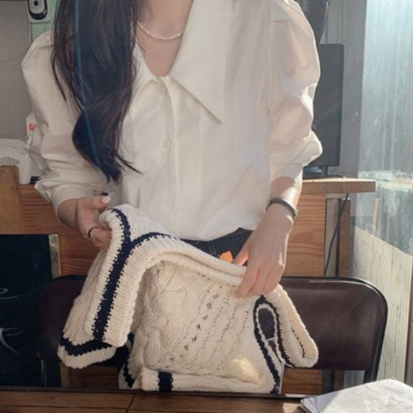 루즈핏 여성 블라우스 카라 여자 셔츠 데일리 오피스 - 상품 이미지