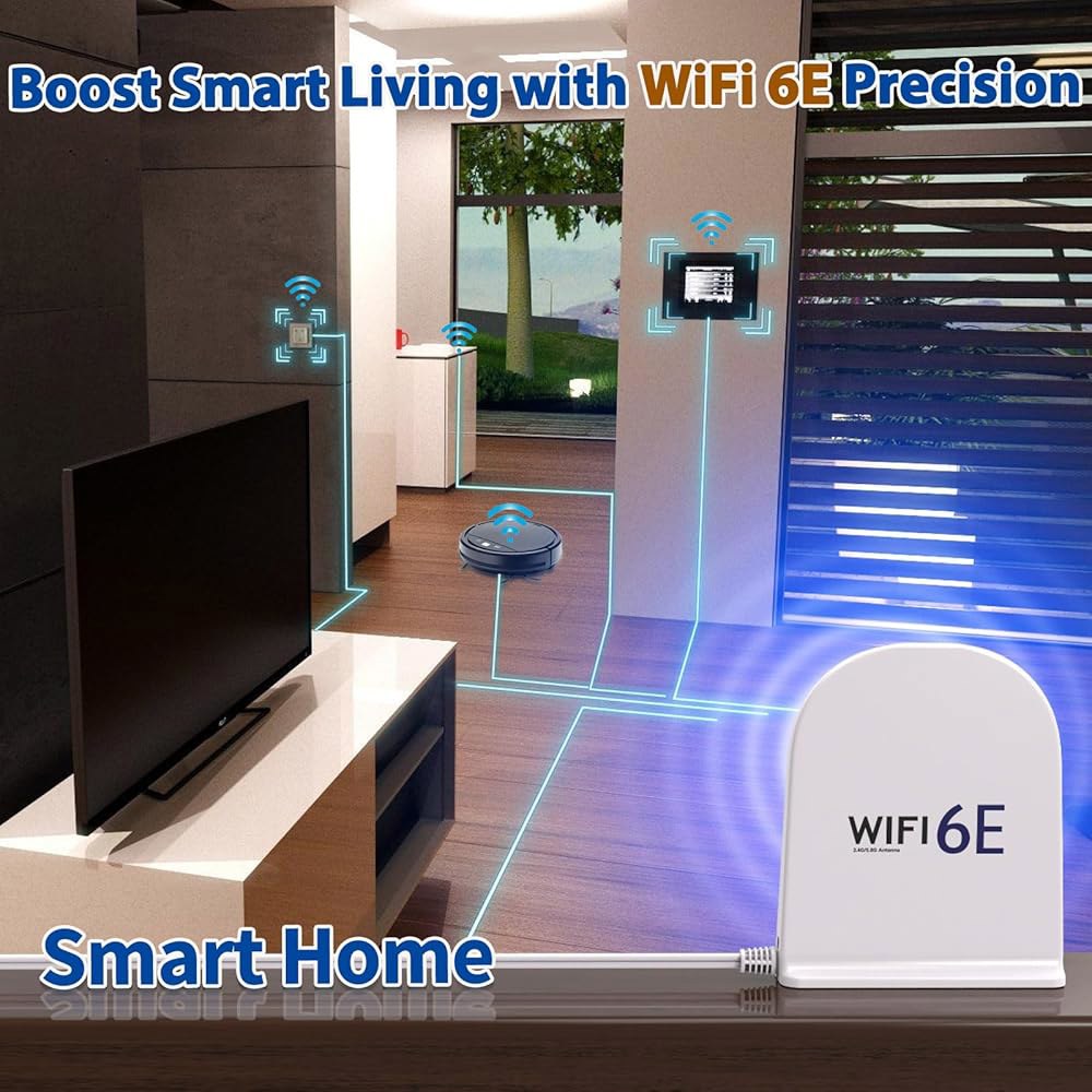 Bingfu WiFi 6E 안테나 트라이밴드 8dBi 2.4GHz PC 카드 베이스 라우터 카메라용 마그네틱 PCIe 네트워크 보안 2m(6.5피트) 무선 화이트 6GHz 케이블 - 상세 이미지 3
