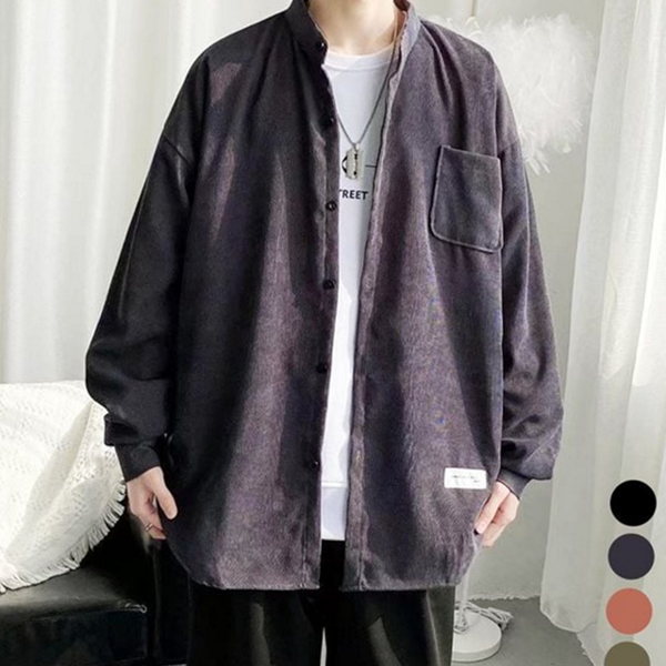 루즈핏 남성 코듀로이 셔츠 오버핏 남자 코듀로이 셔츠 간절기 워크 - 상세 이미지 2