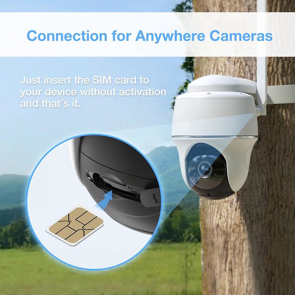 EIOTCLUB 5G/4G LTE 보안 카메라용 없음) 24GB 위한 네트워크와 SIM 연결 카드 건설 - 360일 이외의 Wi-Fi 미국 데이터 수 작동 현장 신뢰할 (농장, - 상세 이미지 3