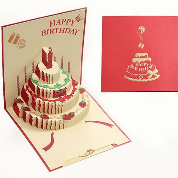 특별 생일 팝업 카드 케이크 입체 생일 카드 생일축하 파티용 - 상품 이미지