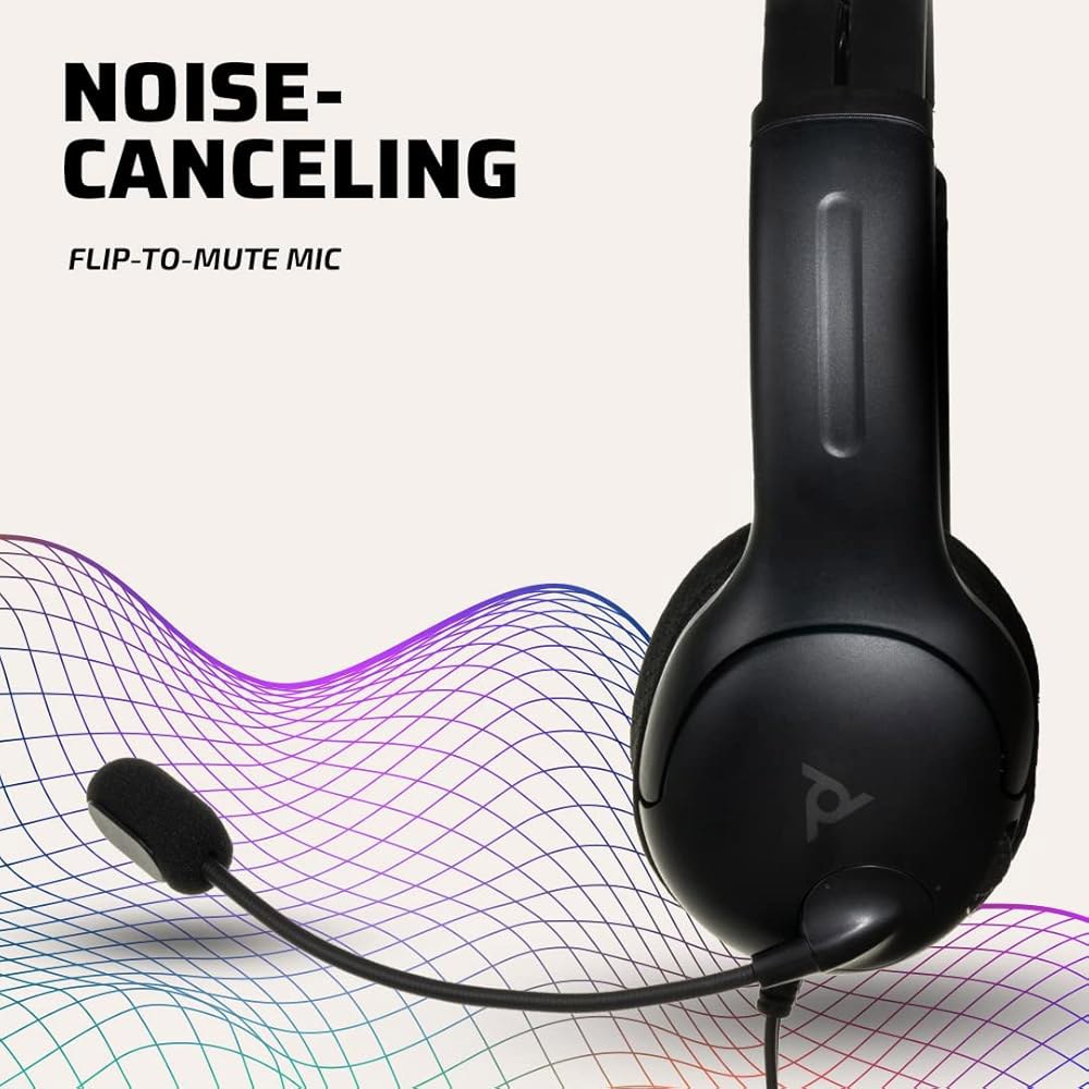 PDP 게이밍 LVL40 스테레오 헤드셋 잭 블랙 노이즈 마이크 헤드폰 3.5mm 캔슬링 온이어 Electric Carbon - 상세 이미지 3