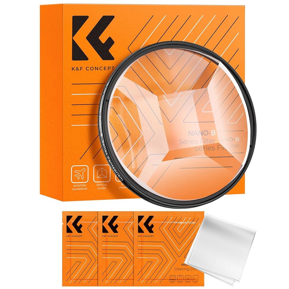 K&F 컨셉 82mm 프랙탈 필터 회전식 프리즘 카메라 렌즈 4+1 특수 효과 필터(B 시리즈) 58mm - 상품 이미지