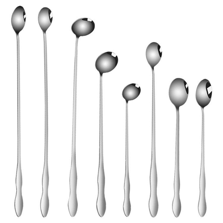 수프 키친툴 스푼형 화이트 레이들 스테인리스 조리용 양념 숟가락 19cm 약5g - 상품 이미지