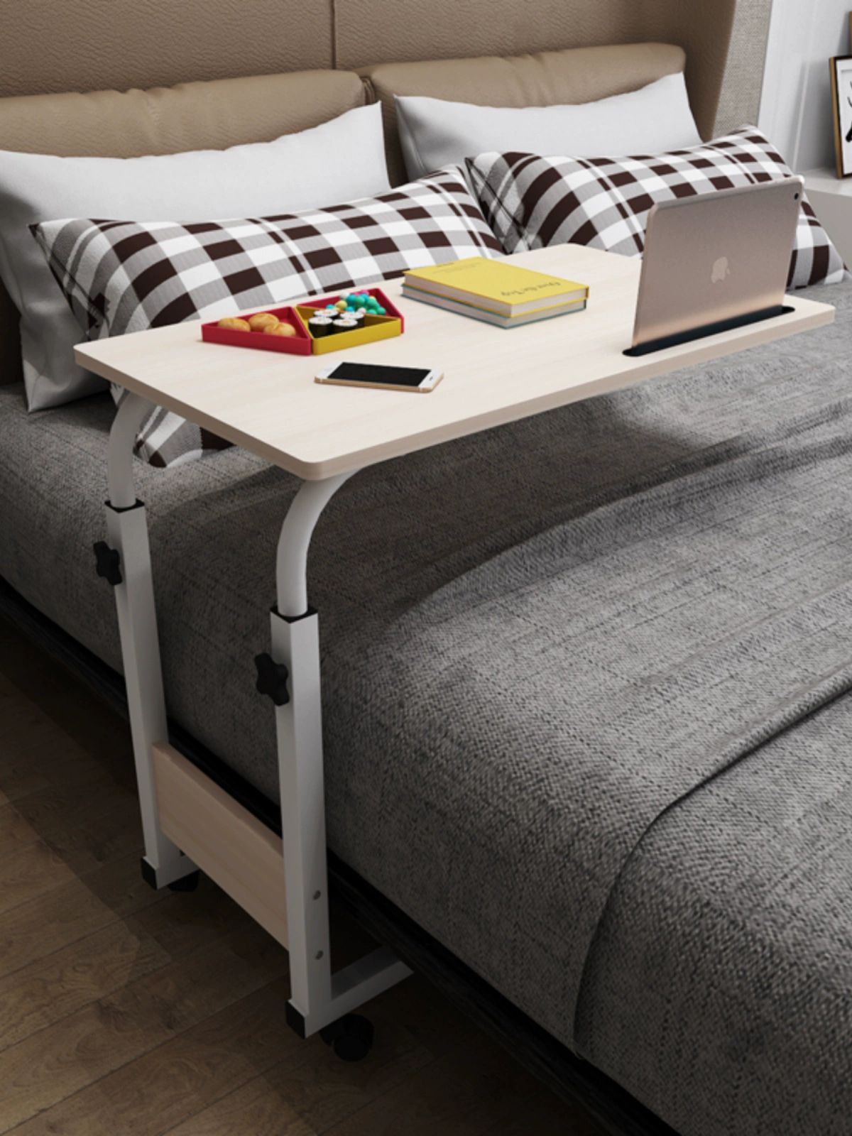 병실 침대 식탁 테이블 책상 이동식 베드 메이플 틈새 소형 협탁 탁자 독서대 원룸 - 상품 이미지