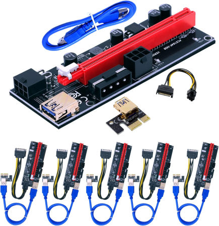 [해외]비트코인 라이트코인 ETH 코인 채굴을 위한 BTBcoin PCI-E 라이저 009S GPU 어댑터 카드 PCI X1에서 X16 익스텐더 PCI-Express 케이블 - 6