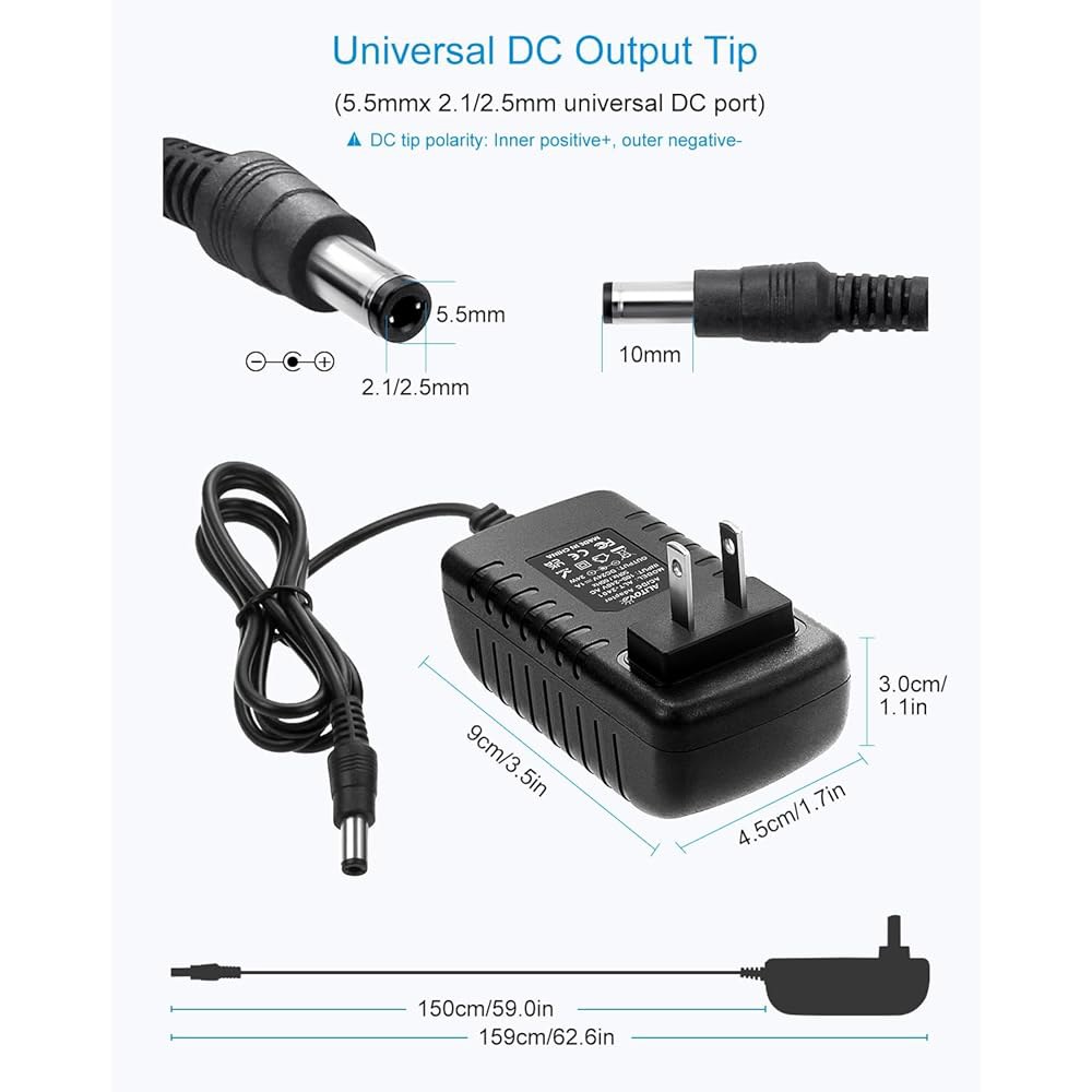 DC 1A 24W AC 어댑터 LED (5팩) 5.5mm x 변압기 카메라 1000mA 펌프용 24V 2.1mm 코드 650mA 모터 전원 800mA 팁 2.5mm CCTV 조명 - 상세 이미지 3