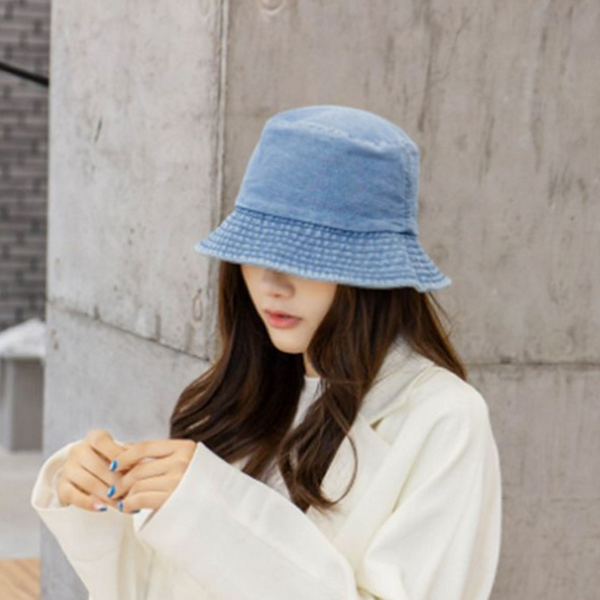 데 데님 버킷 햇 벙거지 청 버킷 햇 여성 여름 - 상품 이미지