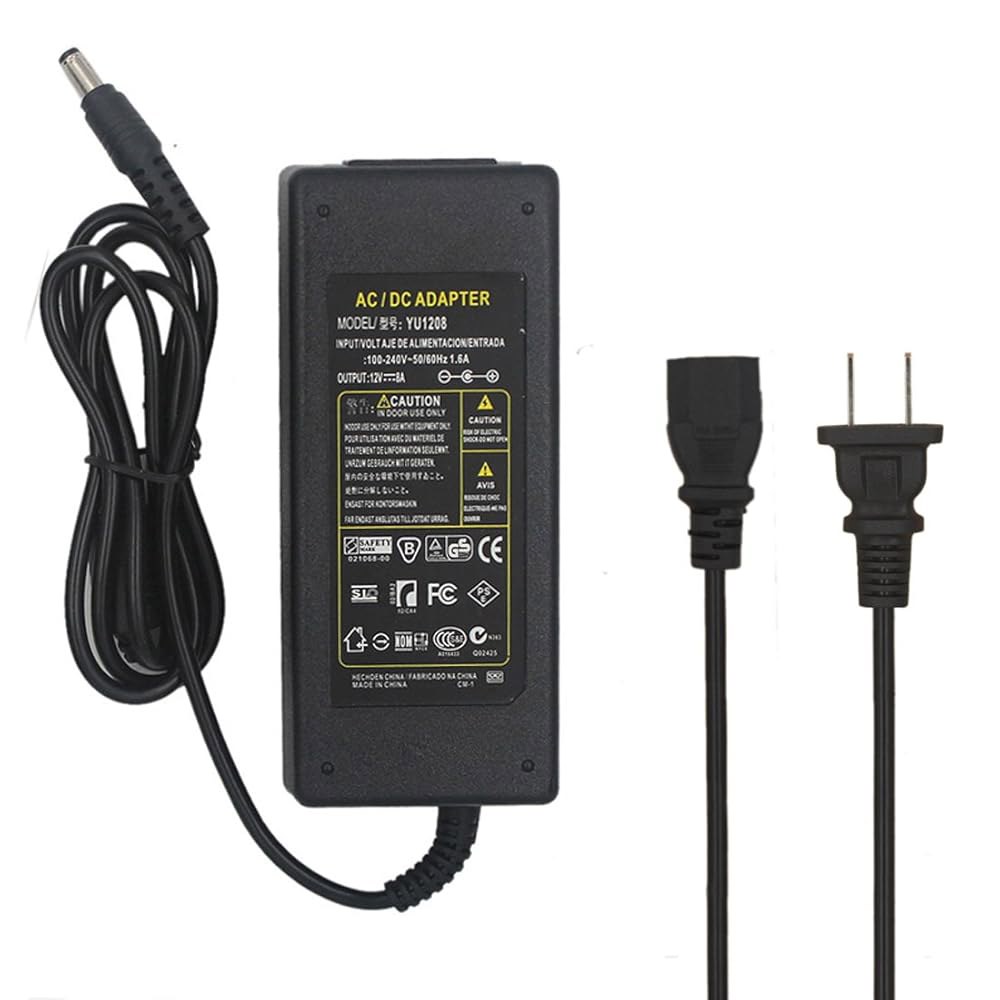 JOYLIT 12V 8A 전원 공급 12볼트 X 8Amp 스트립, CCTV 변환, DC 장치 2.1 110V-240V 코드 1.1m(3.5피트) AC 조명 어댑터, 변압기로 카메라 - 상품 이미지