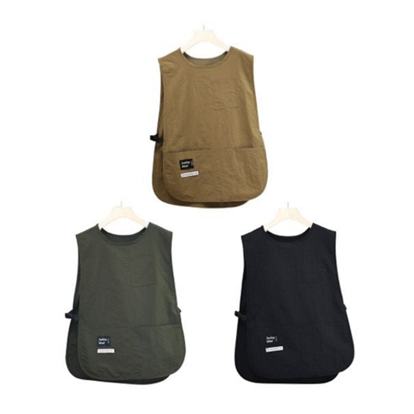 포켓 조끼형 앞치마 원피스형 여성 작업 앞치마 요리 무지 주방