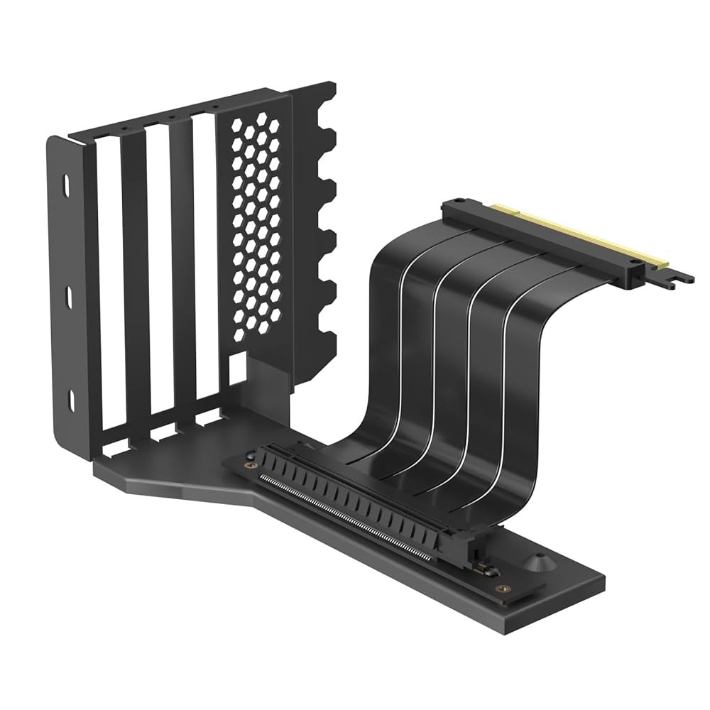 GLOTRENDS 2-슬롯 GPU 지원 브래킷, 수직 마운트용 180mm PCIe 4.0 라이저 케이블, RTX 40/30 시리즈 및 Radeon RX7000/RX6000 시리즈와 - 상품 이미지