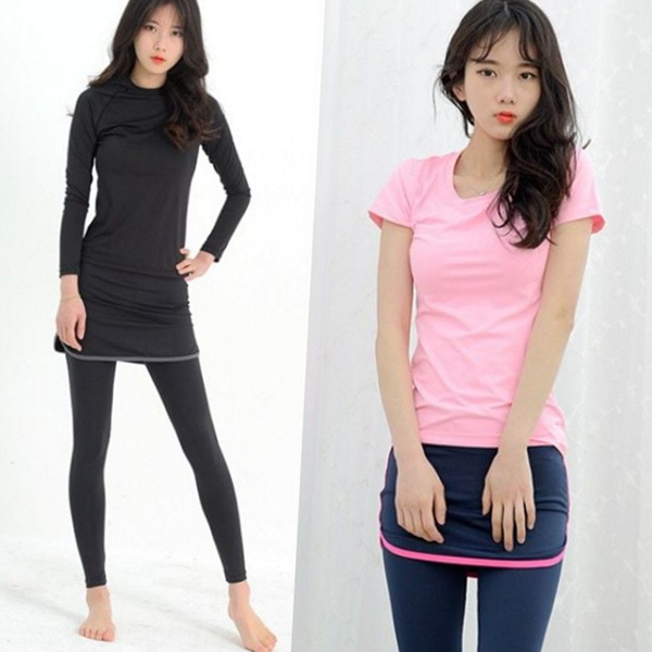 스포츠 여자 레깅스 스커트 여성 레깅스 치마 9부 - 상품 이미지