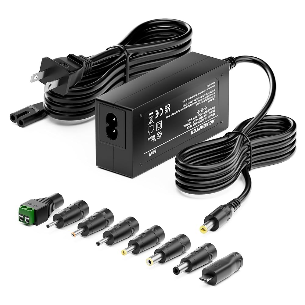 Basicvolt 12V 5Amp 전원 공급 DVD 2A AOC 변압기 플레이어 3A 보안 스트립 장치 100-240V Sceptre Acer 어댑터, Onn 코드 DC AC 카메 - 상품 이미지