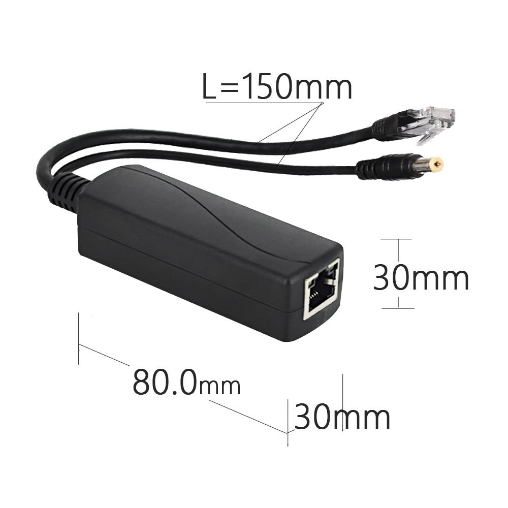액티브 48V - 12V PoE 준수 출력, Voip 등 폰 카메라 10/100Mbps, 스플리터 IP 802.3af 2팩 AP DC IEEE 어댑터, - 상세 이미지 2