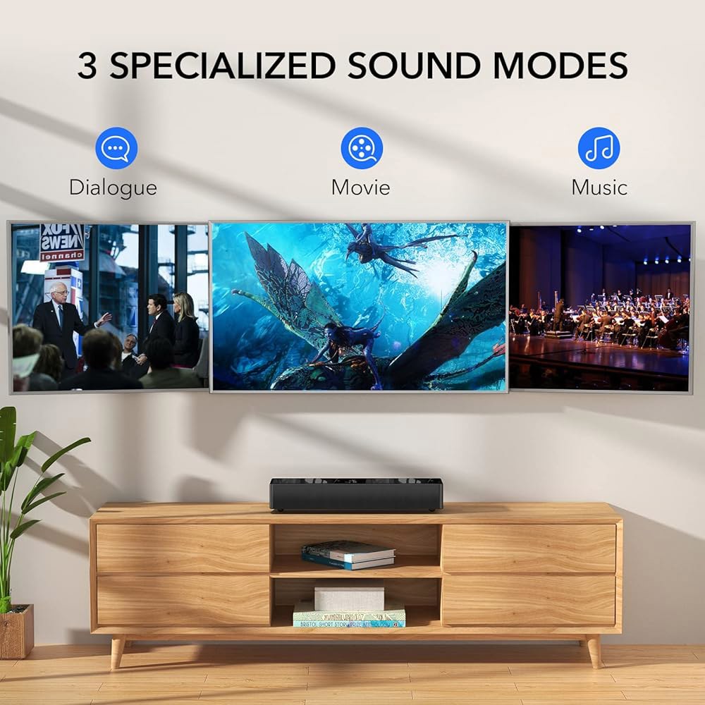 LARKSOUND 2.1 CH 사운드 바, 소형 게임용 블루투스/HDMI 사운드바, 연결 미니 TV TV, PC, 스피커 서브우퍼, ARC/광학/AUX/USB 내장 - 상세 이미지 2