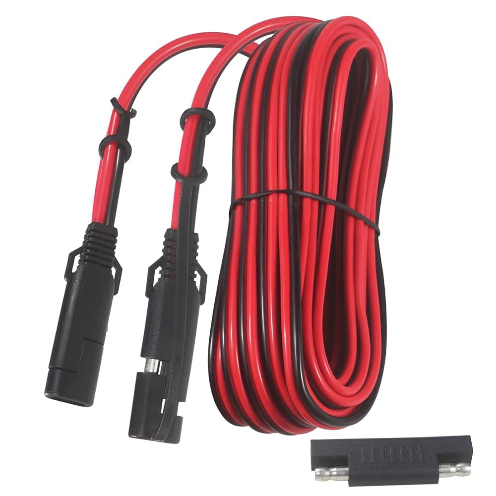 SAE에서 SAE 연장 케이블 16AWG - 25FT 배터리 충전기 코드 헤비 듀티 태양광 패널 트리클 충전기용 극성 역어댑터가 있는 2핀 커넥터를 빠르게 분리합니다 3FT - 상품 이미지