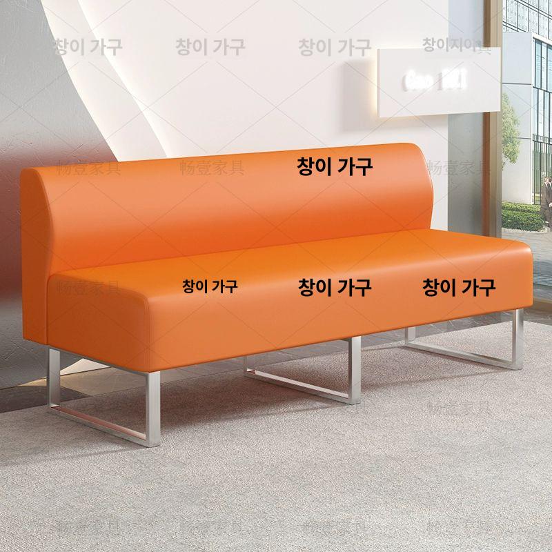 대기실 소파 벤치 3인용 바버샵 2 의자 뷰티숍 매장 블랙 스테인리스스틸 4인용 - 상세 이미지 4