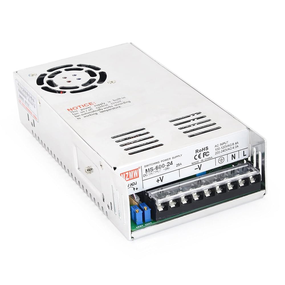 CNCTOPBAOS 600W 24V DC 스위칭 CCTV LED 변압기 어댑터 전원 공급 장치 - 조절 범용 스트립 조명 프린터(24V 25A) 서보 모터 스테퍼 라디오 3D 컨버 - 상품 이미지