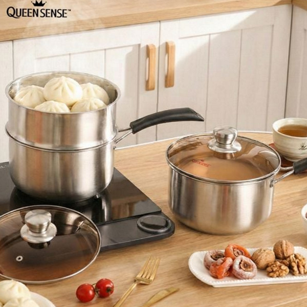 멀티 스텐 찜기 깊은 스텐 찜솥 냄비 2단 세트 인덕션 - 상품 이미지