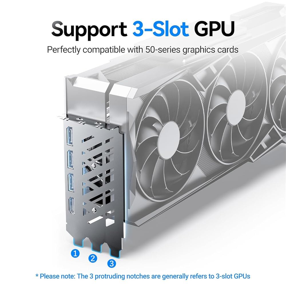 JEYI 버티컬 GPU 마운트, PCIe 5.0/4.0 PC 케이스용 라이저 케이블 장착 키트, E-ATX, ATX 케이스와 호환 - 블랙 에 포함되지 않음 - 상세 이미지 3