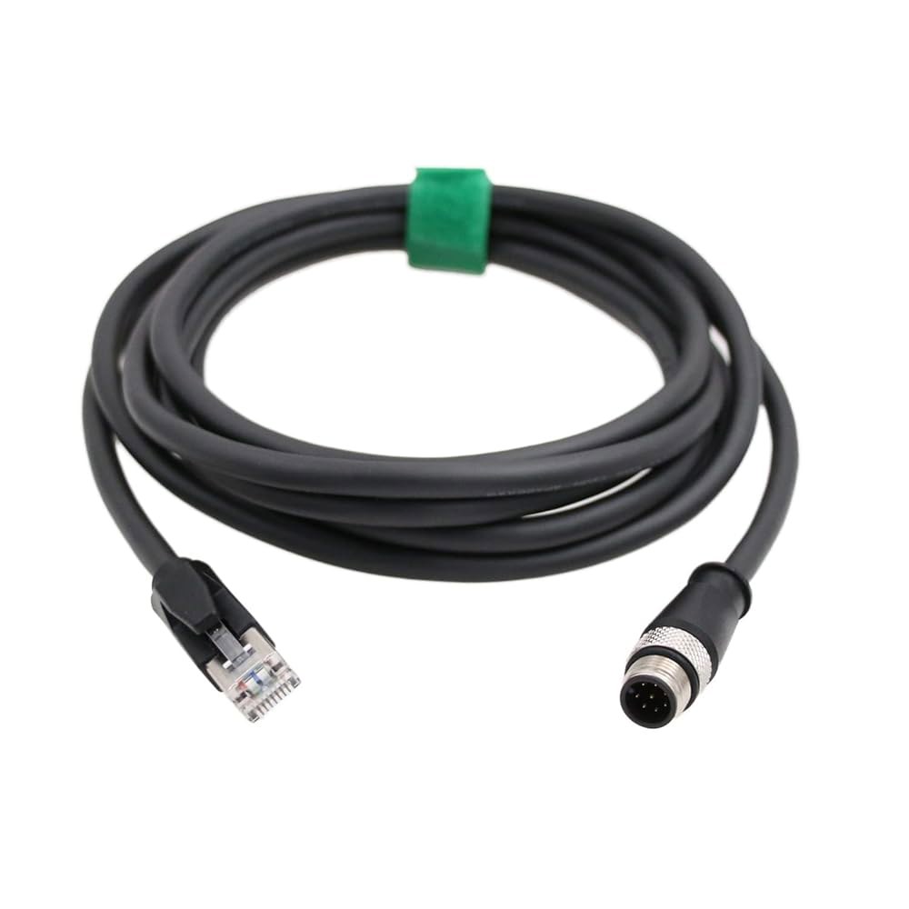 코그넥스 비전 카메라 바코드 리더 MicroHawk 1M용 코드 케이블, RJ45 체커 4G V430-F용 CAT6 A PLC 이더넷 8핀 M12 네트워크 Omron 1 meter - 상세 이미지 2