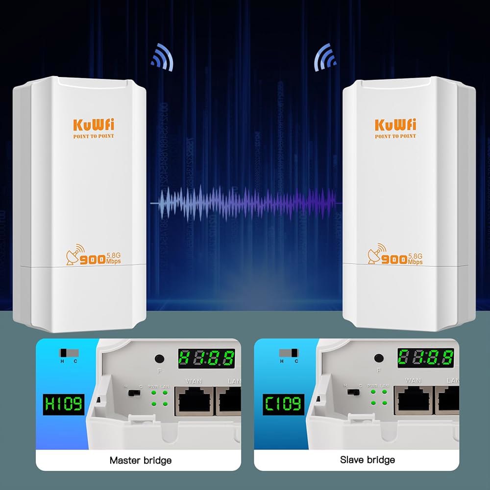 KuWFi 실외 사용을 위한 5.8G 신호의 있습니다 Wi-Fi Starlink 이더넷 100Mbps 라우터 브릿지로 구성된 CCTV 수 포인트 2KM 위해 범위를 확장할 커버리지 - 상세 이미지 3