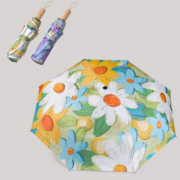 가벼운 자외선 차단 양산 튼튼한 암막 양산 휴대용 3단 우산